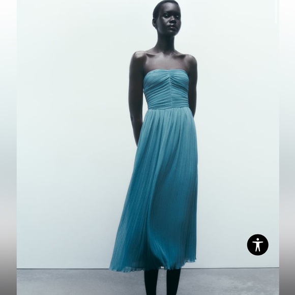 Zara Midi Pleated Dress - size small - Picture 1 of 5